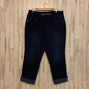 Belle by Kim Gravel Dark Wash Denim Capri Pants